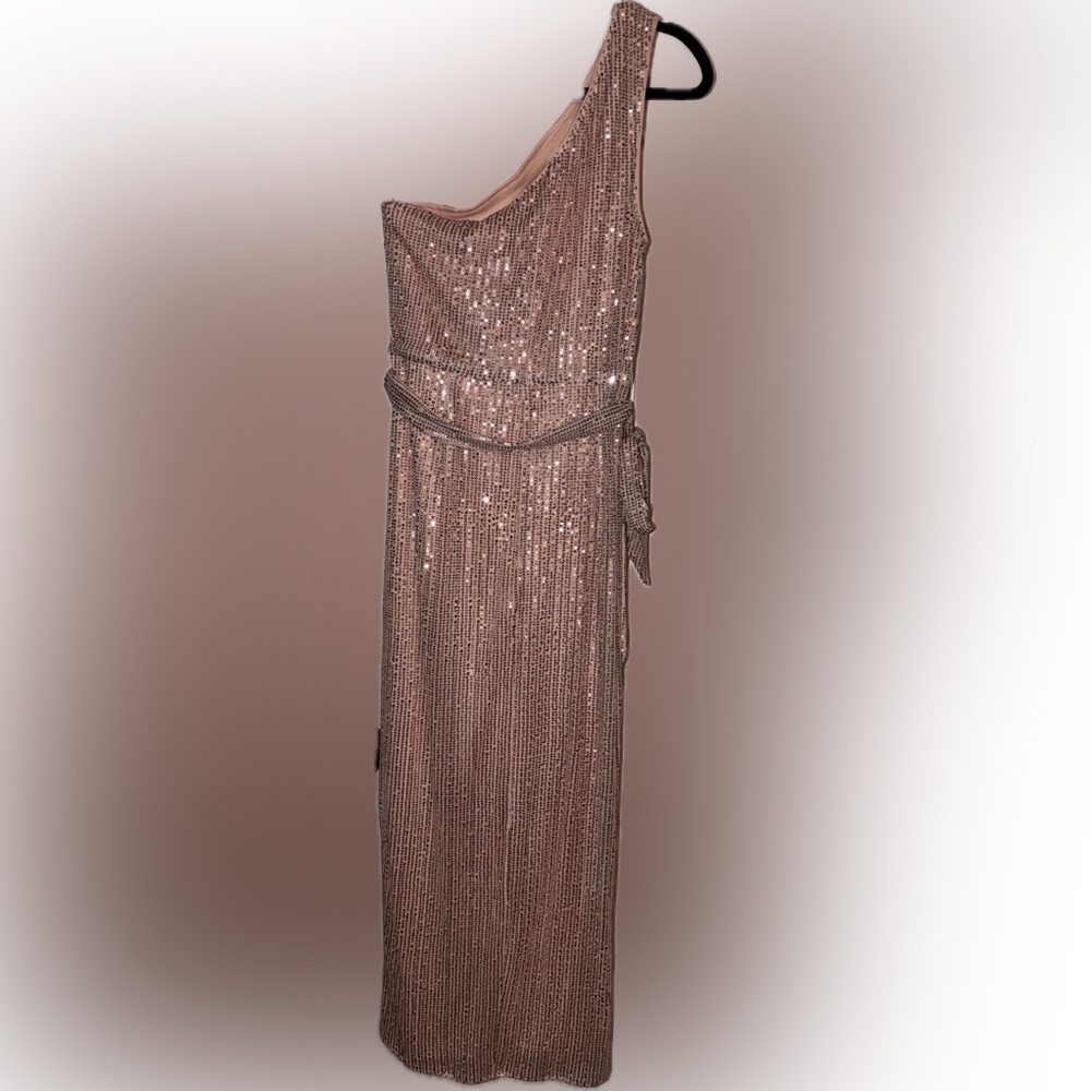 Rose Gold Sequins One-Shoulder Dress - Picture 5 of 7